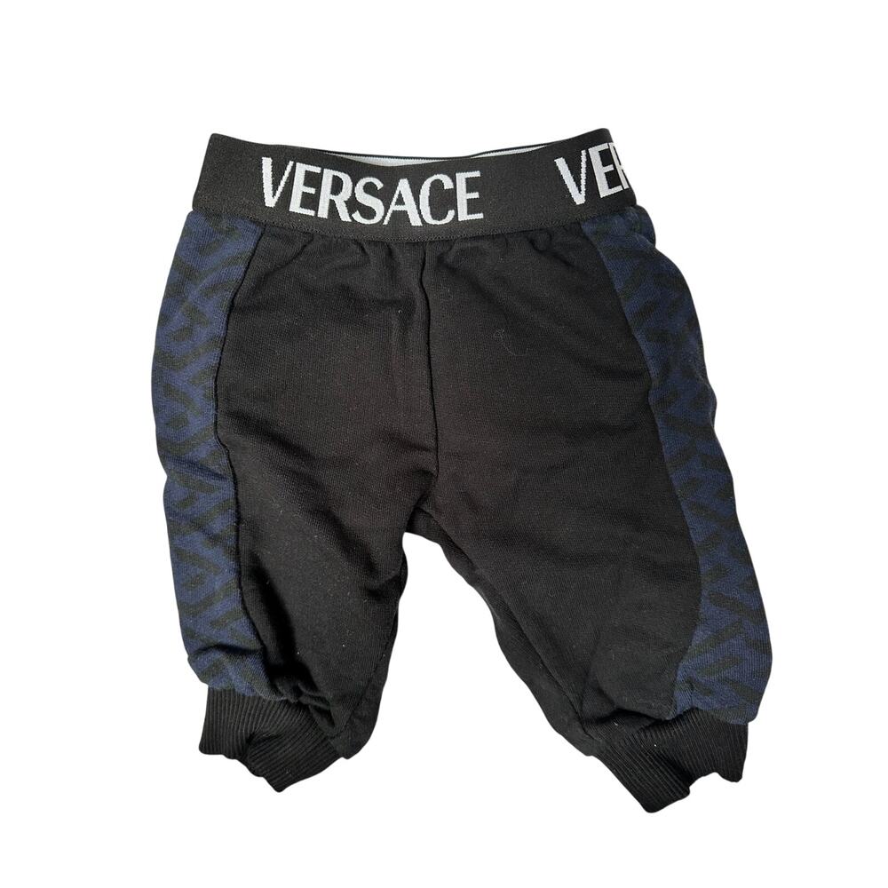 VERSACE BOYS BLACK COTTON JOGGERS